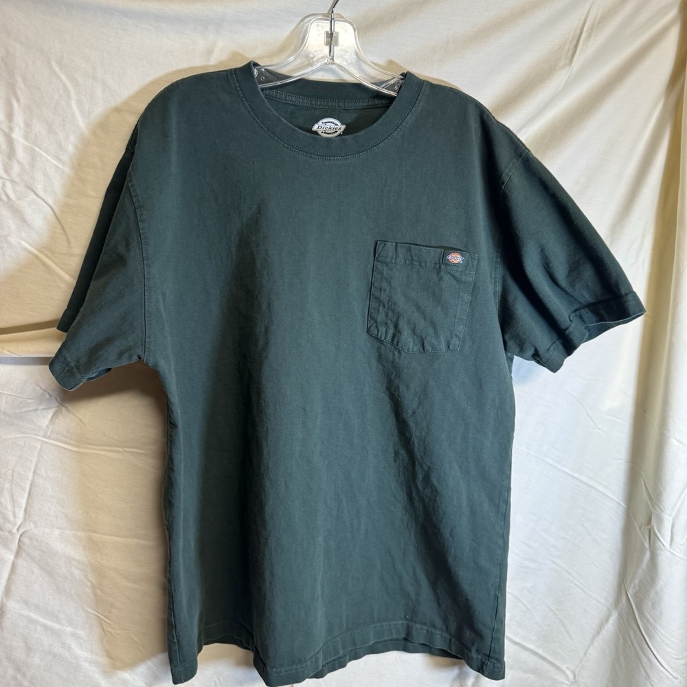 Dickies Men's Regular Fit XL/TG Green Crew Neck Short Sleeve Pocket Logo Tee